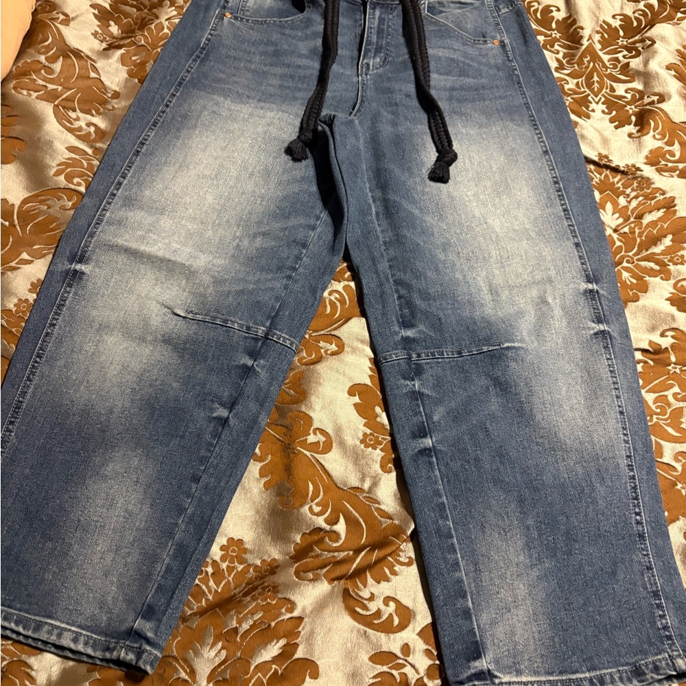 Cato Blue Flare Jeans with Black Drawstring